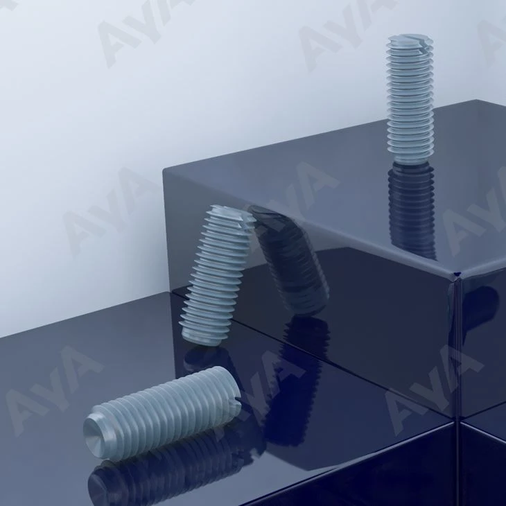 Slotted grub screws .